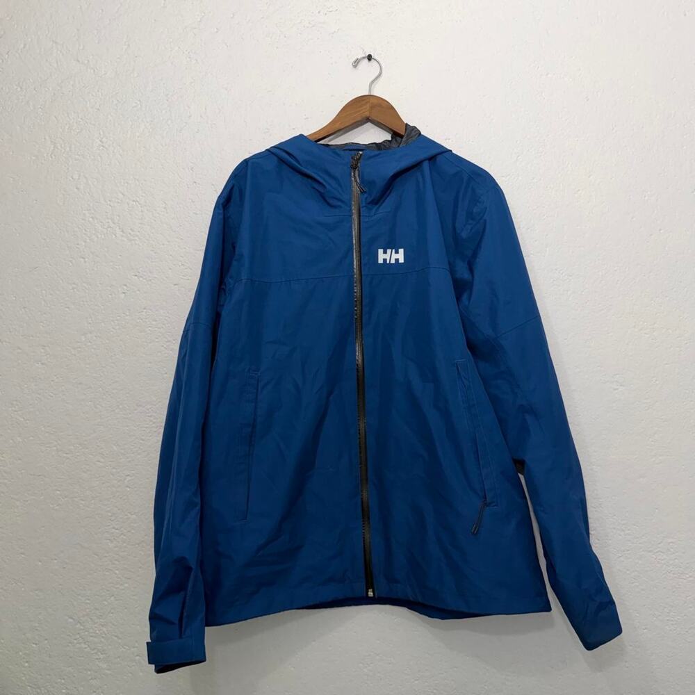 Helly hansen blue raincoat jacket mens